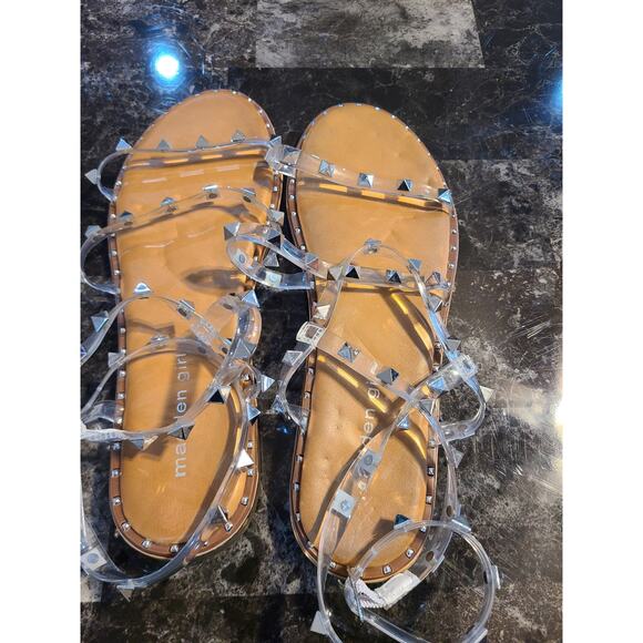 Madden girl 8.5 women's clear pvc studded strappy sandals - Picture 2 of 5